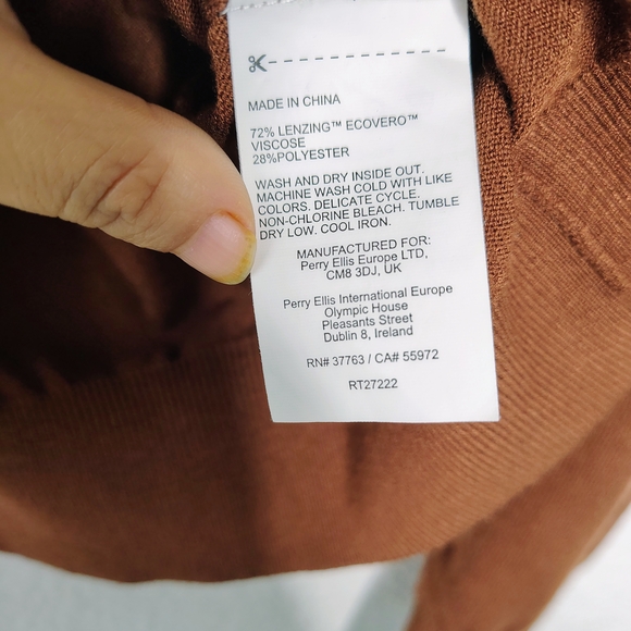 Perry Ellis Men's Ginger Turtleneck Sweater Sz L Viscose Autumn 🍁🍂 - Picture 6 of 15